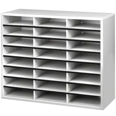 Convenient 24-COMPARTMENT Sorter Keeps Letter Size Literature Mail Forms or O