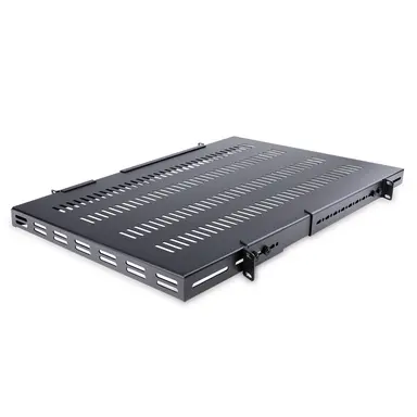 1U Adjustable Mounting Depth Vented Rack Mount Shelf - Heavy Duty Fixed Server R
