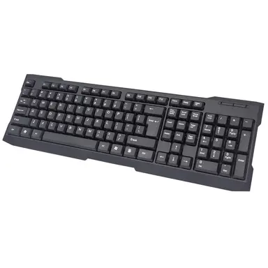 Enhanced Keyboard USB Black - 104 Keys - Streamlined Durable Design Ideal for