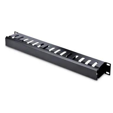 1U Horizontal Finger Duct Rack Cable Management Panel with Cover - Server Rack C
