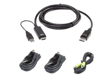 6FT. Dual Display USB and HDMI to DP Universal Secure KVM Cable