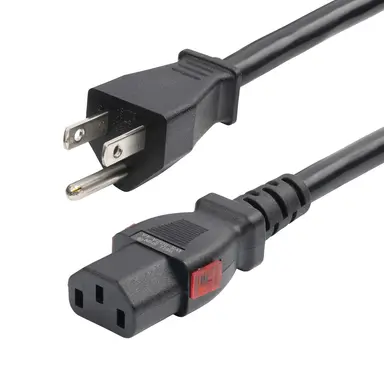 12FT (3.6M) Heavy Duty Power Cord Nema 5-15P to Locking C13 AC Power Cable 15A