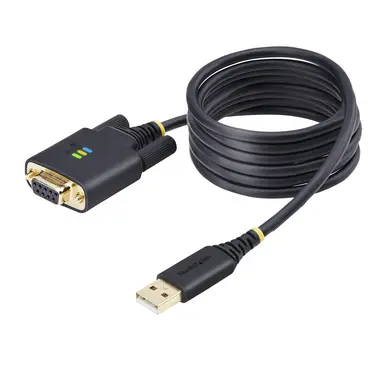 6.6FT (2M) USB to Null Modem Serial Adapter Cable Com Retention Ftdi USB-A to
