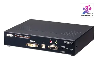 USB Single Link DVI-I Single Display KVM Over IP Transmitter with Audio & Serial