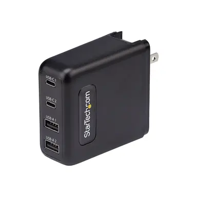 100W USB-C Wall Charger 2X USB-C/2X USB-A Quick Charging Portable Gan Charger