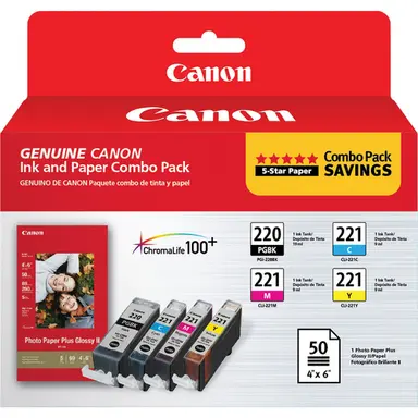 Canon PG-220/CL-221 with Photo Paper 50 Sheet - for MP980 MP560 MP620 MP640