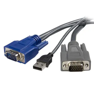 6 FT Ultra-Thin USB VGA 2-IN-1 KVM Cable - Taa