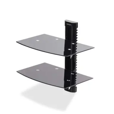 Dual Floating Wall-Mounted AV Shelves Adjustable Height Shelf for Under TV Org