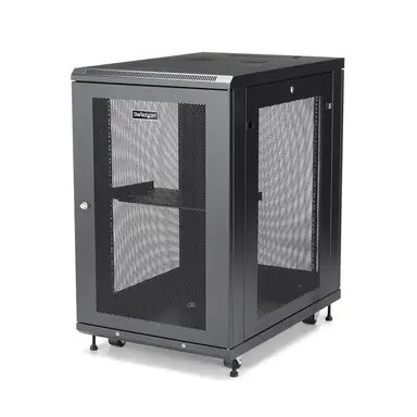 4-POST 18U Server Rack W/ Adjustable Mounting Depth for IT Equipment - Network R