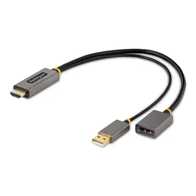 1FT HDMI to Displayport Adapter Converts and Boosts Any HDMI 2.0 Source to a DP