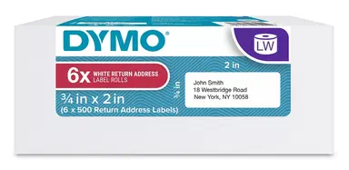 DY LW 3/4IN X 2IN Wht Ret Adr 500CT 6PK (30330)