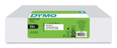 Newell-Dymo Labelwriter -1-1/8 X 3-1/2- 28MM X 89MM Whtadr 350CT12PK-6 RL Blac