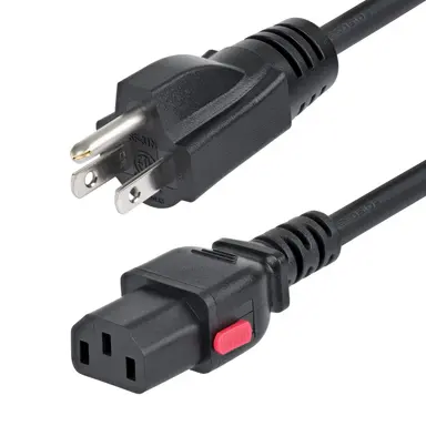 10FT (3M) Computer Power Cord Nema 5-15P to Locking C13 AC Power Cable 125V 10