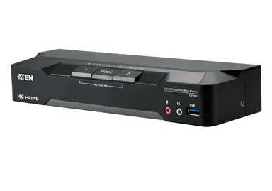 2-PORT 4K Displayport Dual Display Mini-Matrix KVM with Boundless Switching