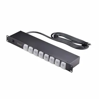 8-OUTLET Horizontal Rack Mount Pdu 1U Power Strip Individual Outlet On/Off Swi