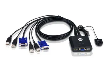 2-PORT USB KVM with 2 Bonded Cables