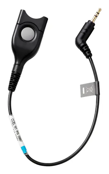 Ccel 191 - Dect/Gsm Cable: Easydisconnect with 20 CM Cable to 2.5MM - 3 Pole Jac