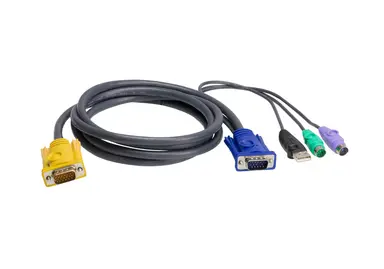 Storage Cable - HDB-15 6 Pin Mini-Din (PS/2 Style) USB Type a Left Connector - M