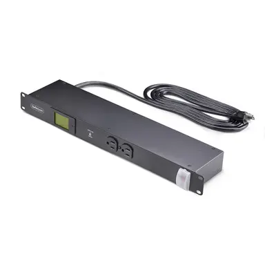 8-OUTLET Horizontal Rack Mount Metered Pdu 1U Server Power Strip W/Surge Protec