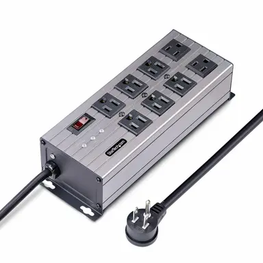 8-OUTLET Industrial Power Strip 125V/15A Emi/Rfi Isolation Surge Protection M