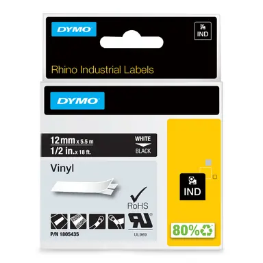 Rhino 1/2IN Black VINYL-12MM