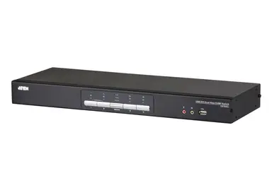 4PORT Dual Video Dual Link DVI Kvmp Switch with Audio Support Cables Included