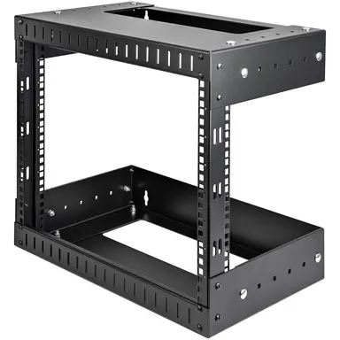 2-POST 8U Open Frame Network Rack with Adjustable Depth (12-20IN) - Durable Heav