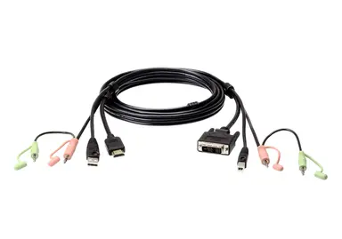 6 USB HDMI to DVI-D KVM Cable with Audio