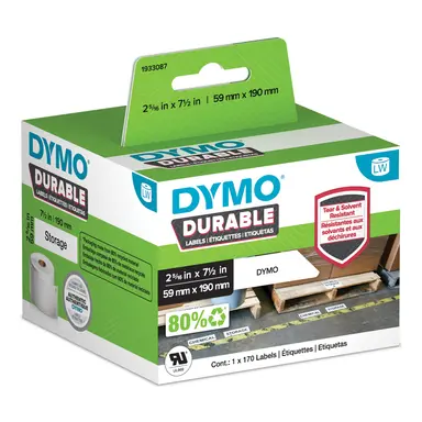 Dymo LW Durable 2-5 16IN X 7-1 2IN White Poly 170 Labels