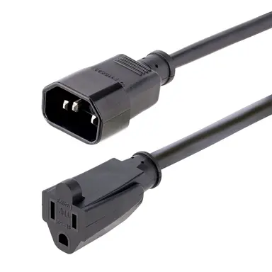 3FT (1M) 18AWG AC Power Extension Cable; Power Supply Extension Cable Iec 60320