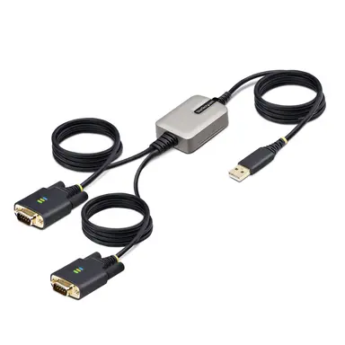 13FT (4M) 2-PORT USB to Serial Adapter Cable Interchangeable DB9 Screws/Nuts C