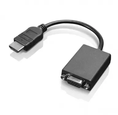 Adapter Cable - HDMI Left Connector - VGA Right Connector - Black