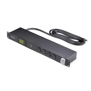 16-OUTLET Horizontal Rack Mount Metered Pdu 1U Server Power Strip W/Surge Prote