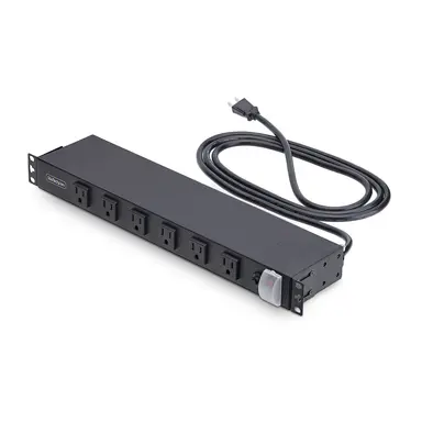12-OUTLET Rackmount Pdu 1U Server Power Strip with Wide-Spaced Right-Angle Port