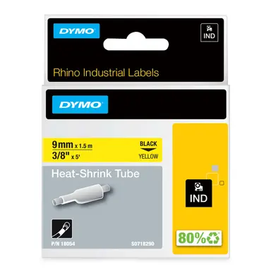 Dymo Rhino 3/8IN X 5FT Yellow Heat Shrink Tubes
