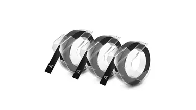 Dymo Embossing Labels 3/8 Black 9.8 Length 3 Rolls per Pack Ideal for Home O