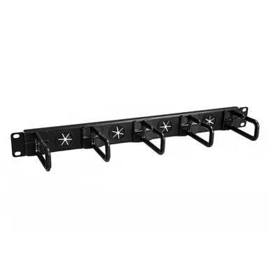 1U 19IN Cable Management Organizer - D Ring Hook Horizontal - Fits into Any Stan
