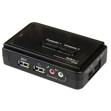 Control 2 USB Enabled Computers with This Complete KVM Kit Including Cables - US
