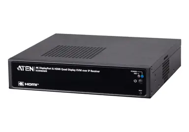 4K Quad-Display KVM Over IP Receiver with Multi-Viewer and Virtual Machine Acces