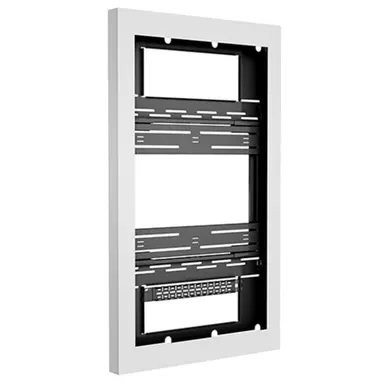 55IN Portrait On-Wall Kiosk W/Glass Wht
