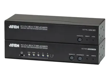 Aten CE775 USB VGA Dual View Cat 5 KVM Extender with Deskew (1280 X 1024@300M)