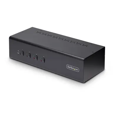 4-PORT Dual-Monitor Displayport KVM Switch 4K 60HZ 2X USB 5GBPS Hub Ports 2X