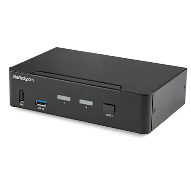 2 Port Displayport KVM Switch W/USB Hub Hotkey/Push Button Switching - 3840 X 21