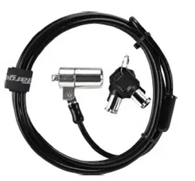 Defcon T-Lock Keyed Cable Lock - Galvanized Steel - Black - Compatible with Kens
