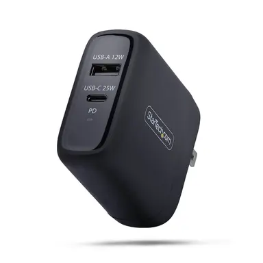Deliver UP to 25W USB-C Power Delivery (5V 9V) Plus 12W USB-A Output for Phones