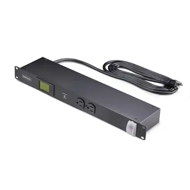 12-OUTLET Horizontal Rack Mount Metered Pdu 1U Server Power Strip W/Surge Prote