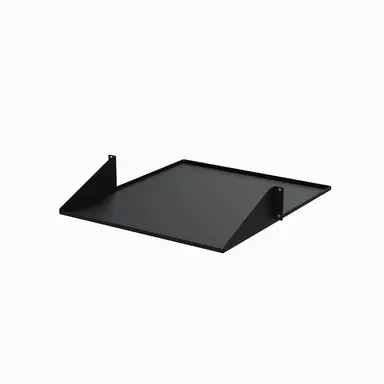 2 Post Server Rack Shelf - Center Mount - Black - Supports UP to 75 LB. - Eia 31